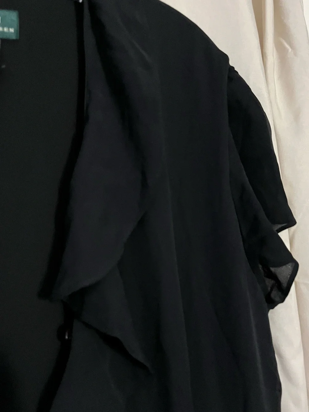 Lauren Ralph Lauren Black Top with Green Label - Picture 2 of 11
